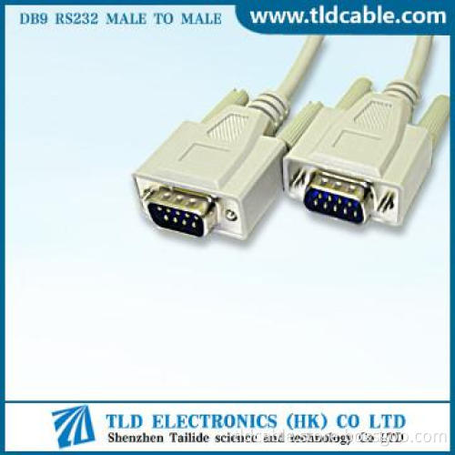White DB9 Cable RS232 Male to Male Cable